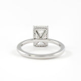 D Color Radiant Cut Moissanite Hidden Halo Engagement Ring