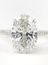 Moissanite Hidden Halo Oval Cut Engagement Ring For Women