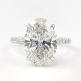 Moissanite Hidden Halo Oval Cut Engagement Ring For Women