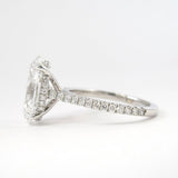 Moissanite Hidden Halo Oval Cut Engagement Ring For Women