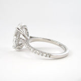Moissanite Hidden Halo Oval Cut Engagement Ring For Women