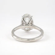 Moissanite Hidden Halo Oval Cut Engagement Ring For Women