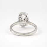 Moissanite Hidden Halo Oval Cut Engagement Ring For Women