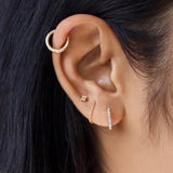 Round Cut Moissanite Hoop Lever Back Earring For Women