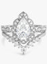 D Color Moissanite Floral Pear Cut Wedding Ring Set For Bride