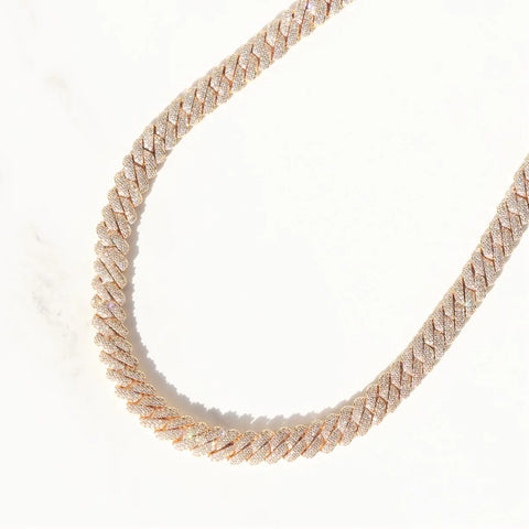 Gold Plated Hip Hop Moissanite Diamond Cuban Chain