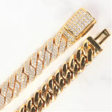 Gold Plated Hip Hop Moissanite Diamond Cuban Chain