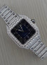 Blue Dial Iced Out Moissanite Automatic Luxury Watch
