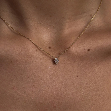 Solitaire Oval Cut Lab Created Claw Prong Pendant Christmas Gift