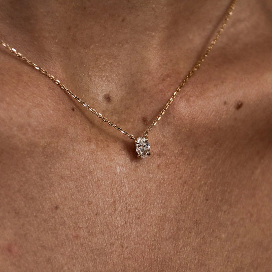 Solitaire Oval Cut Lab Created Claw Prong Pendant Christmas Gift