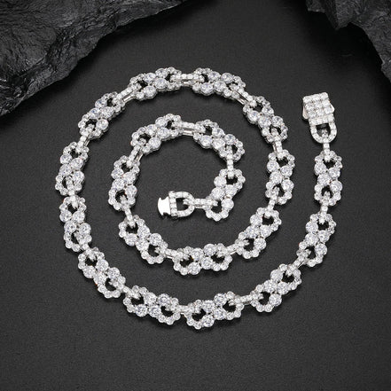 Round Cut Moissanite Infinity Style Hip Hop Chain