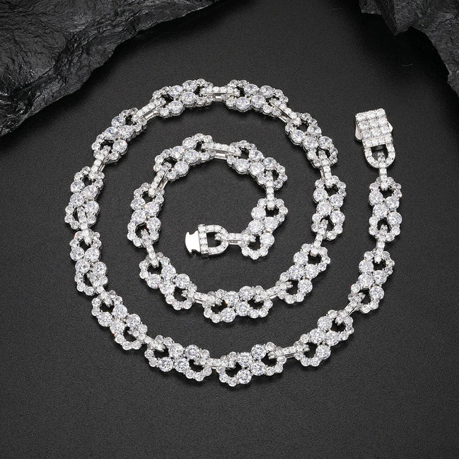 Round Cut Moissanite Infinity Style Hip Hop Chain
