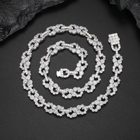 Round Cut Moissanite Infinity Style Hip Hop Chain