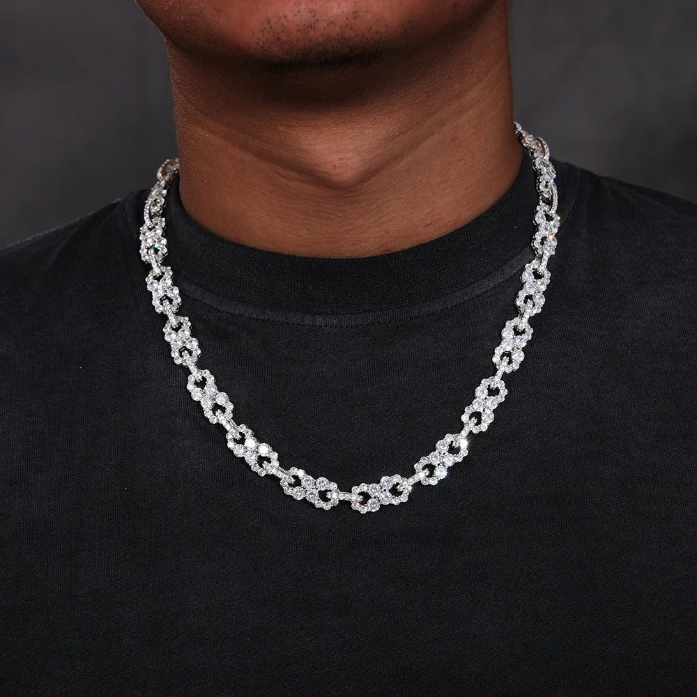 Round Cut Moissanite Infinity Style Hip Hop Chain