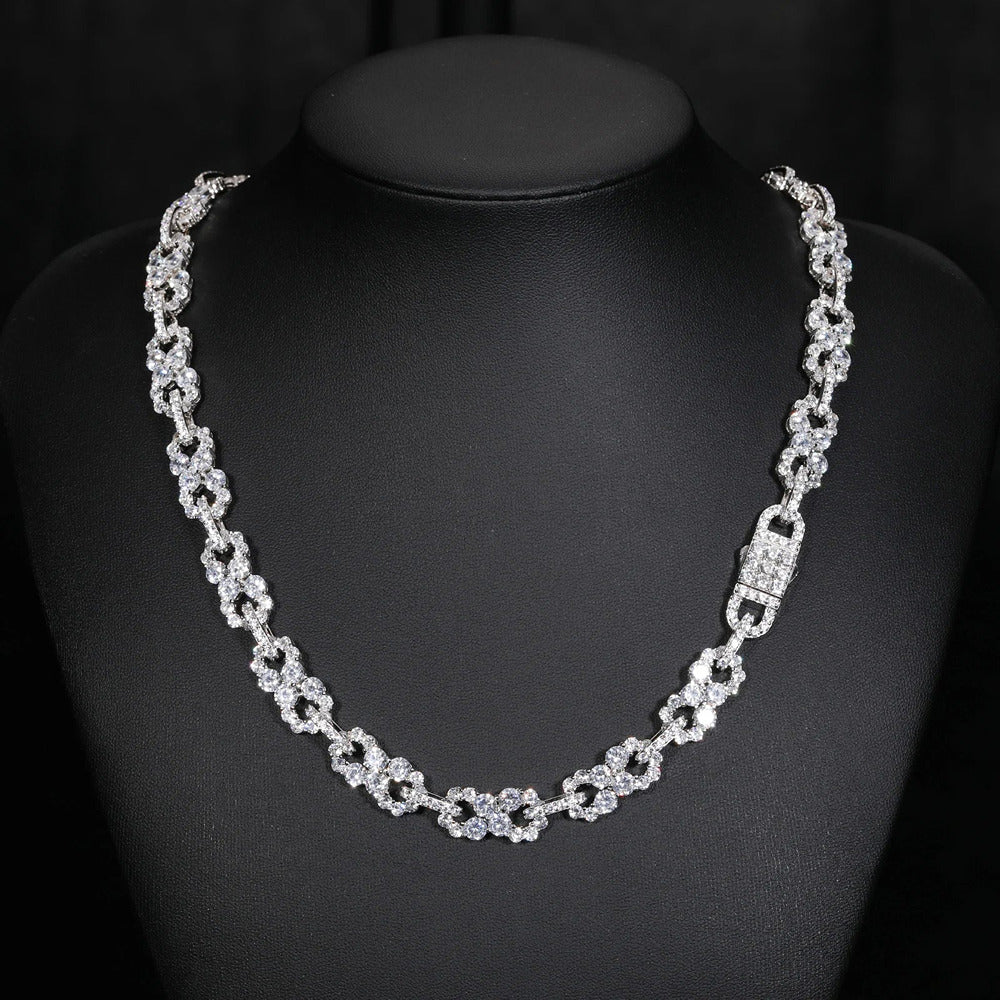 Round Cut Moissanite Infinity Style Hip Hop Chain