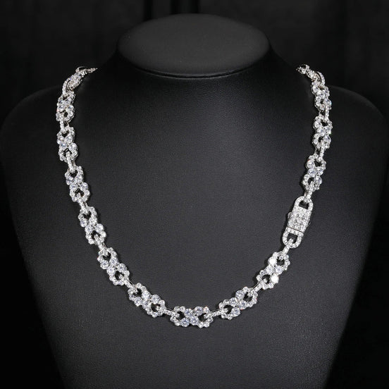Round Cut Moissanite Infinity Style Hip Hop Chain
