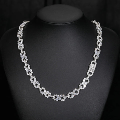 Round Cut Moissanite Infinity Style Hip Hop Chain