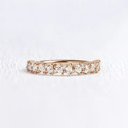 Pear & Round Cut Moissanite Half Eternity Wedding Ring