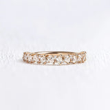Pear & Round Cut Moissanite Half Eternity Wedding Ring