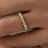 Pear & Round Cut Moissanite Half Eternity Wedding Ring