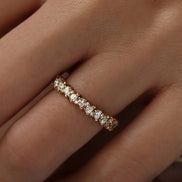 Pear & Round Cut Moissanite Half Eternity Wedding Ring