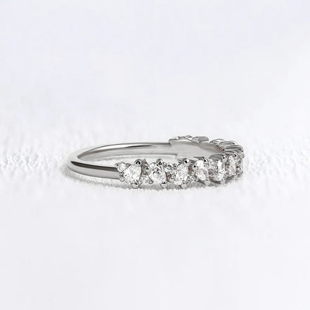 Pear & Round Cut Moissanite Half Eternity Wedding Ring