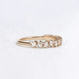 Pear & Round Cut Moissanite Half Eternity Wedding Ring
