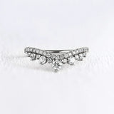 Round Cut Curved Style Unique Moissanite Wedding Band