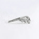 Round Cut Curved Style Unique Moissanite Wedding Band