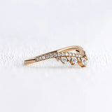Round Cut Curved Style Unique Moissanite Wedding Band