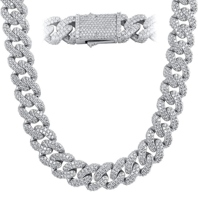 Moissnaite Diamond 925 Silver Cuban Chain
