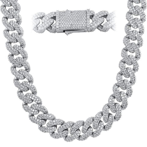 Moissnaite Diamond 925 Silver Cuban Chain