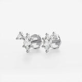 Marquise & Round Cut Two Stone Moissnaite Fancy Stud Earring