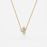 D Color Moissanite Marquise & Round Cut Toi Et Moi Fancy Pendant