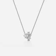 D Color Moissanite Marquise & Round Cut Toi Et Moi Fancy Pendant