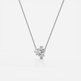 D Color Moissanite Marquise & Round Cut Toi Et Moi Fancy Pendant