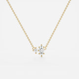 D Color Moissanite Marquise & Round Cut Toi Et Moi Fancy Pendant