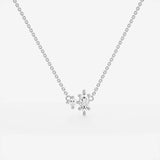 D Color Moissanite Marquise & Round Cut Toi Et Moi Fancy Pendant