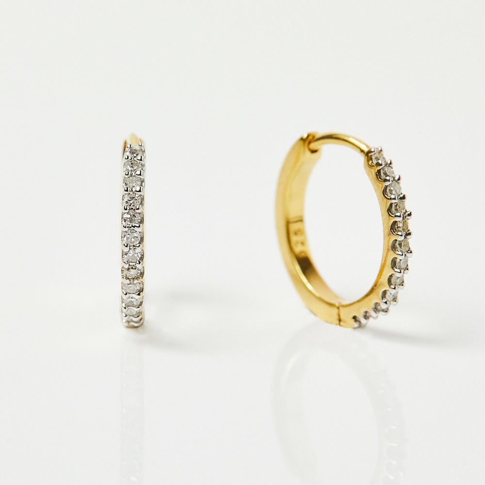 Round Cut Moissanite Hoop Lever Back Earring For Women