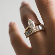 Moissnaite Emerald Cut Diamond Wedding Band For Women