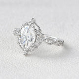 Oval Cut  Moissanite Vintage Engagement Ring