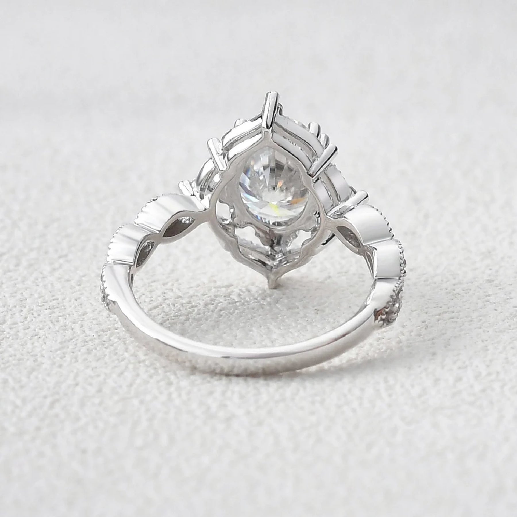 Oval Cut  Moissanite Vintage Engagement Ring