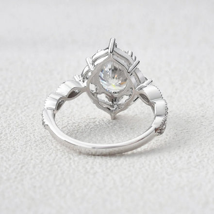 Oval Cut  Moissanite Vintage Engagement Ring