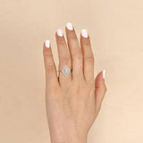 Oval Cut Moissanite Floral Halo Engagement Ring