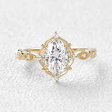 Oval Cut  Moissanite Vintage Engagement Ring