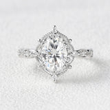 Oval Cut  Moissanite Vintage Engagement Ring