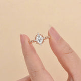 Oval Cut  Moissanite Vintage Engagement Ring