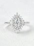 Oval Cut Moissanite Floral Halo Engagement Ring