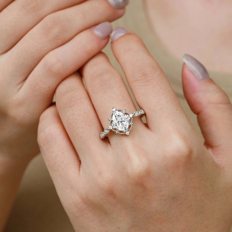 Oval Cut  Moissanite Vintage Engagement Ring