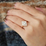 Oval Cut Moissanite Floral Halo Engagement Ring